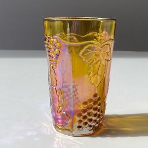 Indiana Glass Company - Carnival Glass Harvest Grape Juice Glass - Marigold